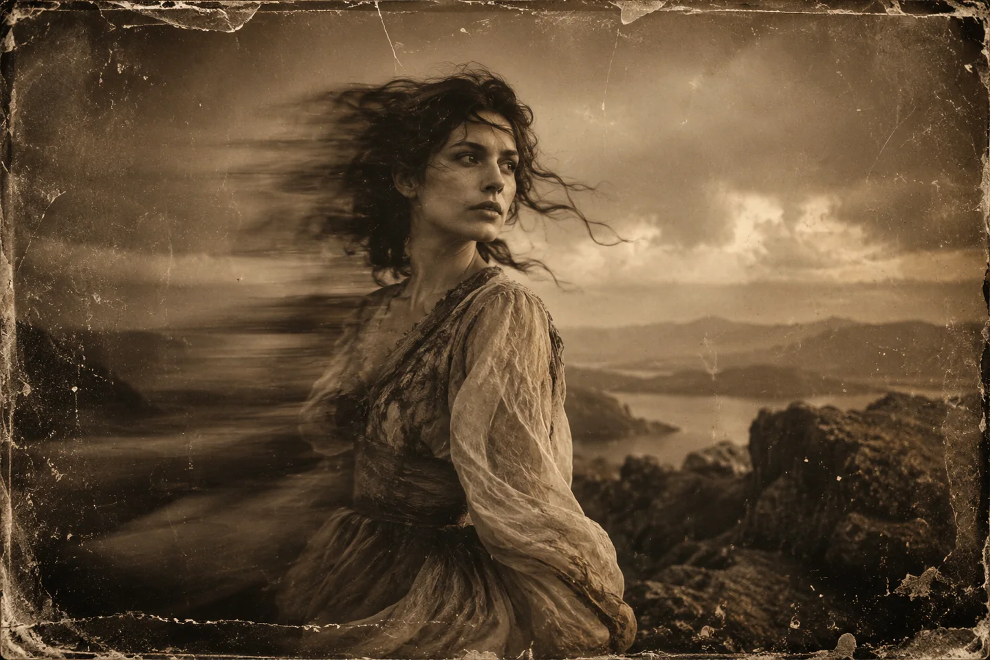 Damaged Wet-Plate Portrait Prompt