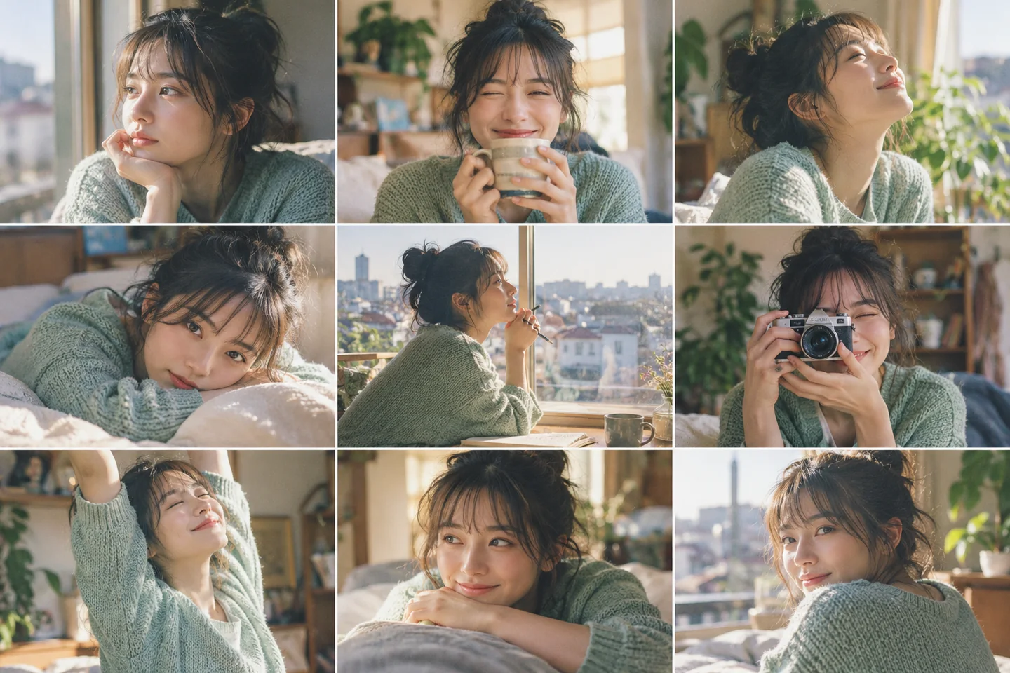 Japanese Film Portrait Collage Prompt